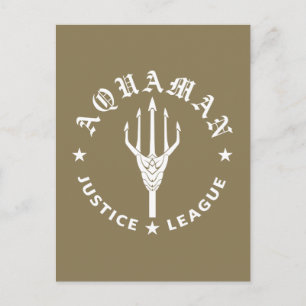 Justice League   Aquaman Retro Trident Emblem Briefkaart