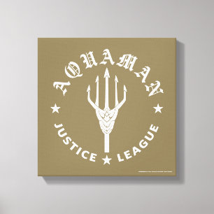 Justice League   Aquaman Retro Trident Emblem Canvas Afdruk