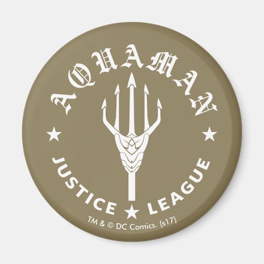 Justice League | Aquaman Retro Trident Emblem Magneet (Voorkant)