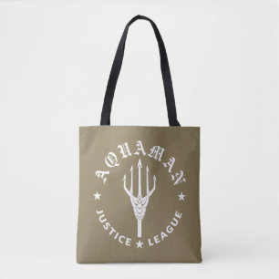 Justice League   Aquaman Retro Trident Emblem Tote Bag