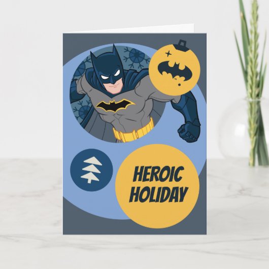 Justice League Batman Holiday Bauble Feestdagen Kaart (Voorkant)
