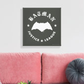 Justice League | Batman Retro Bat Emblem Canvas Afdruk (Insitu (Woonkamer))