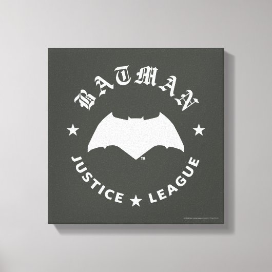 Justice League | Batman Retro Bat Emblem Canvas Afdruk (Voorkant)