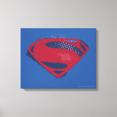 Justice League | Borstel & Halftone Superman Symbo Canvas Afdruk (Voorkant)
