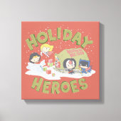 Justice League Chibi Delivering Cadeaus Canvas Afdruk (Voorkant)