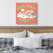 Justice League Chibi Delivering Cadeaus Canvas Afdruk (Insitu (Slaapkamer))
