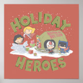 Justice League Chibi Delivering Cadeaus Poster (Voorkant)