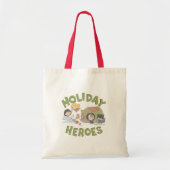 Justice League Chibi Delivering Cadeaus Tote Bag (Voorkant)