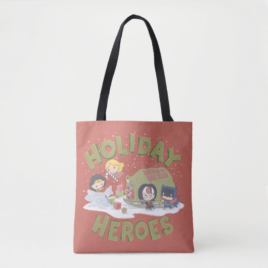 Justice League Chibi Delivering Cadeaus Tote Bag (Voorkant)