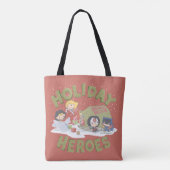 Justice League Chibi Delivering Cadeaus Tote Bag (Achterkant)