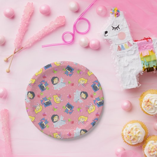 Justice League Chibi Holiday Cadeau Pattern Papieren Bordje (Feest)