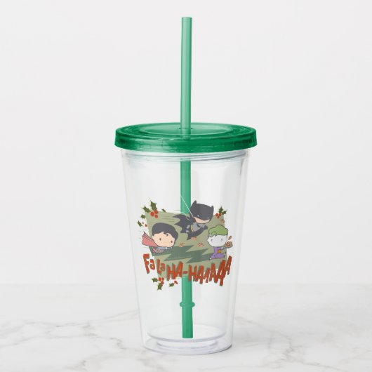 Justice League Chibi Holiday Cookie Chase Acryl Drinkbeker (Voorkant)