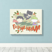 Justice League Chibi Holiday Cookie Chase Canvas Afdruk (Insitu (Houten vloer))