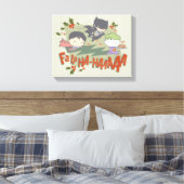 Justice League Chibi Holiday Cookie Chase Canvas Afdruk (Insitu (Slaapkamer))