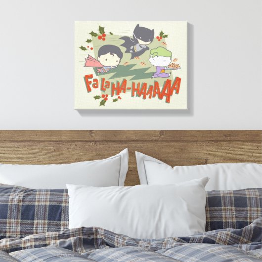 Justice League Chibi Holiday Cookie Chase Canvas Afdruk (Insitu (Slaapkamer))