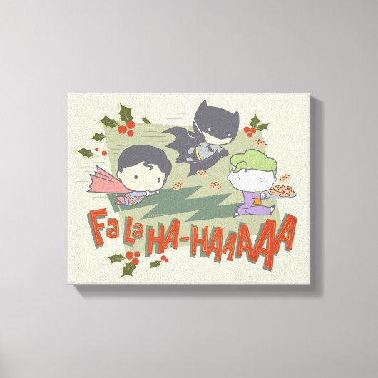 Justice League Chibi Holiday Cookie Chase Canvas Afdruk (Voorkant)