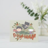 Justice League Chibi Holiday Cookie Chase Feestdagenkaart (Staand voorkant)