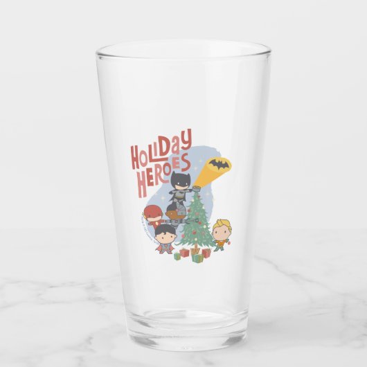 Justice League Chibi Holiday Tree Decorting Glas (Voorkant)