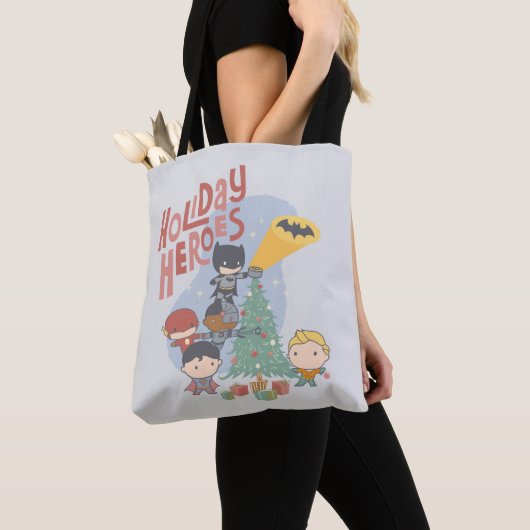 Justice League Chibi Holiday Tree Decorting Tote Bag (Dichtbij)