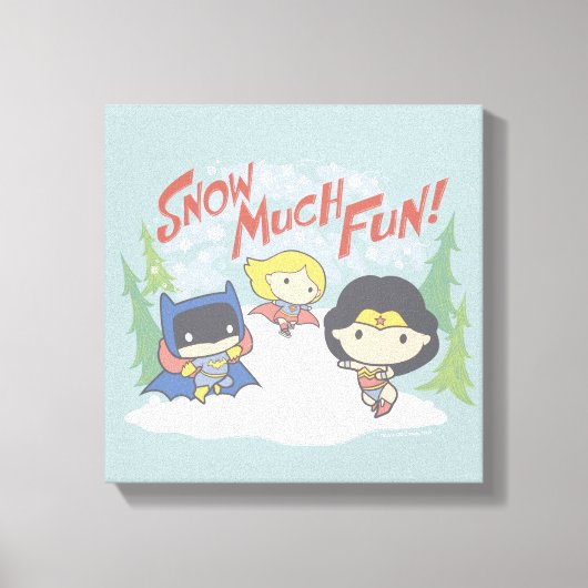 Justice League Chibi Snowball Fight Canvas Afdruk (Voorkant)