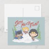 Justice League Chibi Snowball Fight Feestdagenkaart (Voorkant / Achterkant)