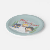 Justice League Chibi Snowball Fight Papieren Bordje (Gekanteld)