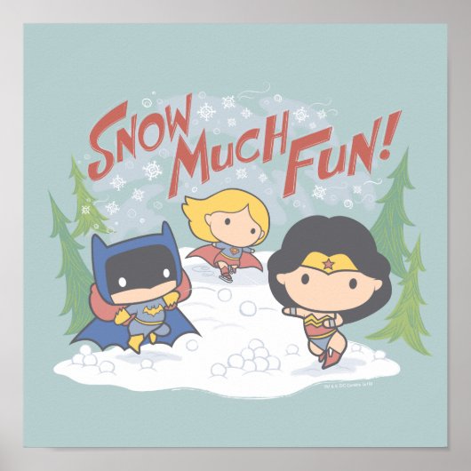 Justice League Chibi Snowball Fight Poster (Voorkant)