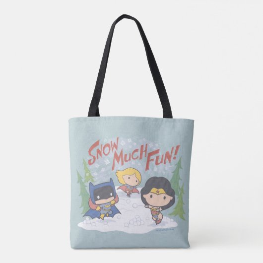 Justice League Chibi Snowball Fight Tote Bag (Achterkant)