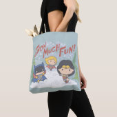 Justice League Chibi Snowball Fight Tote Bag