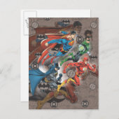Justice League Collage Briefkaart (Voorkant / Achterkant)