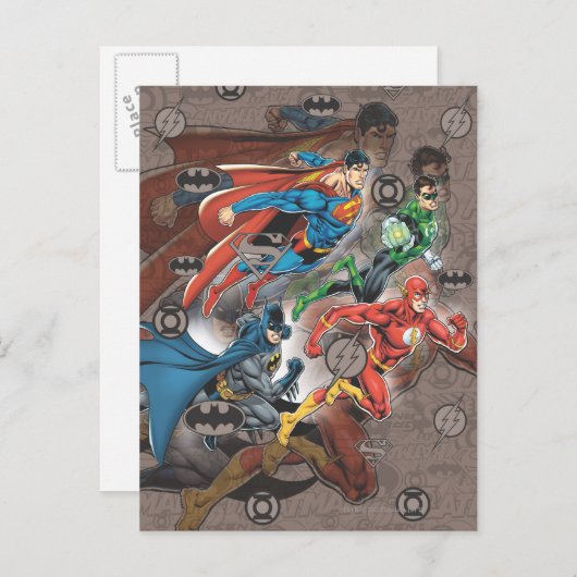 Justice League Collage Briefkaart (Voorkant / Achterkant)