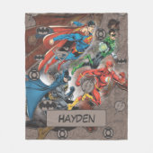 Justice League Collage Fleece Deken (Voorkant)