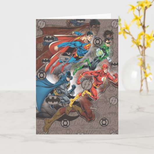 Justice League Collage Kaart (Gele Bloem)
