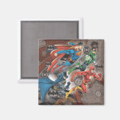 Justice League Collage Magneet (Voorkant / Achterkant)