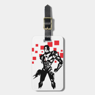 Justice League Cyborg Digital Noir Pop Art Bagagelabel