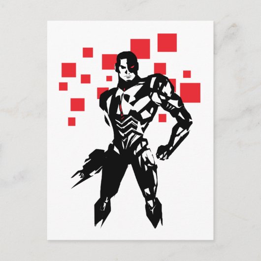 Justice League | Cyborg Digital Noir Pop Art Briefkaart (Voorkant)