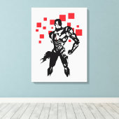 Justice League | Cyborg Digital Noir Pop Art Canvas Afdruk (Insitu (Houten vloer))