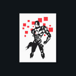 Justice League | Cyborg Digital Noir Pop Art Canvas Afdruk<br><div class="desc">Bekijk deze noir-stijl komische kunst van de Cyborg van de Justice League,  die staat met zijn cybernetisch kanon klaar. Deze zwarte en witte afbeelding wordt gecompenseerd door zijn rode cybernetische verbeteringen en rode digitale vierkantjes op de achtergrond.</div>