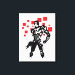 Justice League | Cyborg Digital Noir Pop Art Canvas Afdruk<br><div class="desc">Bekijk deze noir-stijl komische kunst van de Cyborg van de Justice League,  die staat met zijn cybernetisch kanon klaar. Deze zwarte en witte afbeelding wordt gecompenseerd door zijn rode cybernetische verbeteringen en rode digitale vierkantjes op de achtergrond.</div>