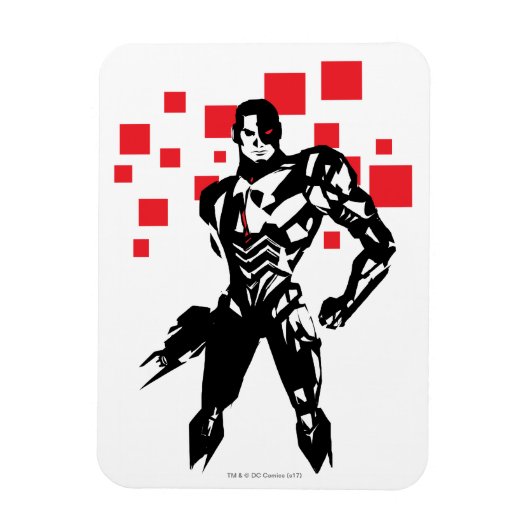 Justice League | Cyborg Digital Noir Pop Art Magneet (Verticaal)