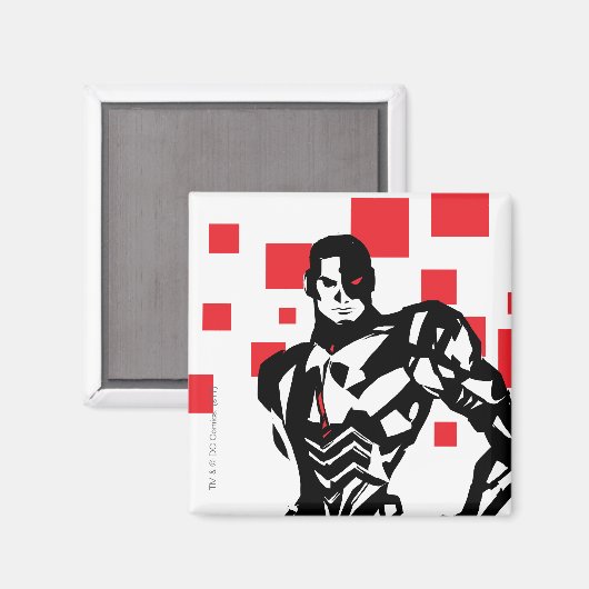 Justice League | Cyborg Digital Noir Pop Art Magneet (Voorkant / Achterkant)