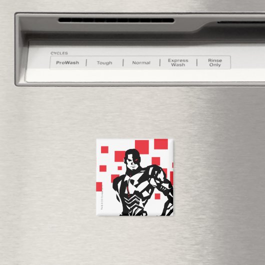 Justice League | Cyborg Digital Noir Pop Art Magneet (Insitu (Vaatwasser))