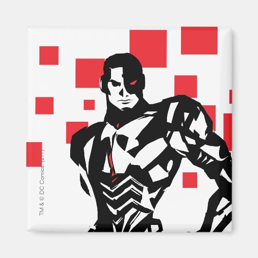 Justice League | Cyborg Digital Noir Pop Art Magneet (Voorkant)