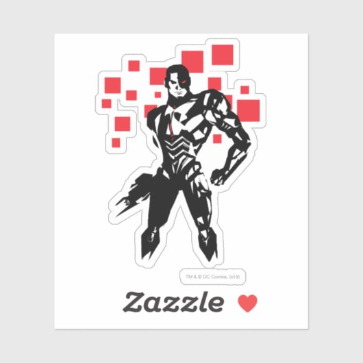Justice League | Cyborg Digital Noir Pop Art Sticker (Vel)