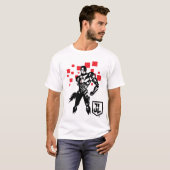Justice League | Cyborg Digital Noir Pop Art T-shirt (Voorkant volledig)