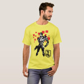 Justice League | Cyborg Digital Noir Pop Art T-shirt (Voorkant volledig)