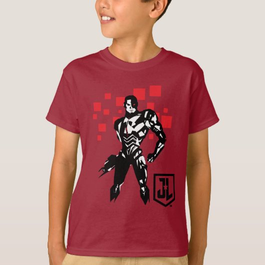 Justice League | Cyborg Digital Noir Pop Art T-shirt (Voorkant)
