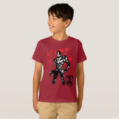 Justice League | Cyborg Digital Noir Pop Art T-shirt (Voorkant volledig)