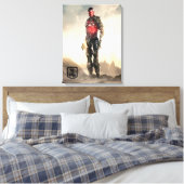 Justice League | Cyborg op slagveld Canvas Afdruk (Insitu (Slaapkamer))