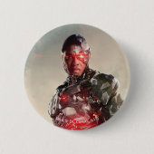 Justice League | Cyborg op slagveld Ronde Button 5,7 Cm (Voorkant)